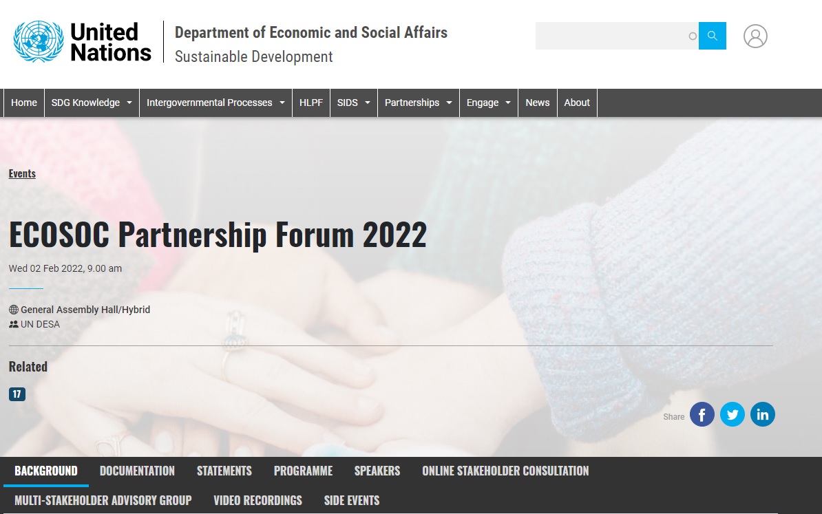 BAI Involved in 2022 ECOSOC Partnership Forum